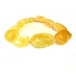 baltic amber bracelet, oval beads, butter